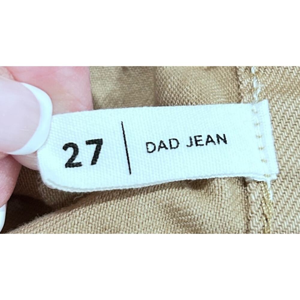 Pacsun Beige Cream Two-Tone Paneled High Waist Button Fly Straight Leg Dad Jean - Picture 9 of 11